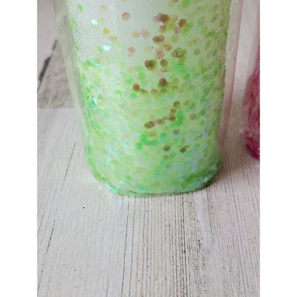 DW home fallen star unscented candle set pink green glitter figure - Picture 4 of 9